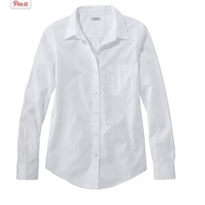 LLBean Women's Wrinkle-Free Pinpoint Oxford Shirt, Long-Sleeve Relaxed Fit